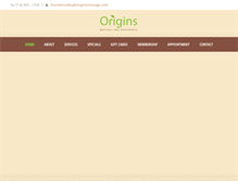 Tablet Screenshot of originsmassage.com